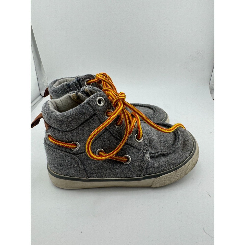 Gap Kids Boys Sneakers‎ Shoes Size 7 Oxide Gray Flannel High-Top Lace Up Casual